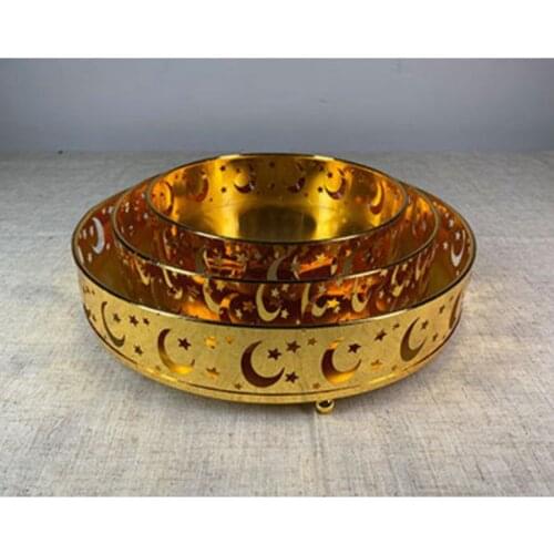 Ramadan Festival Tray Muslim Moon Star Tranditional Serving Tray Dessert Plate Kitchen Accessories Food Trays Decorative Tray