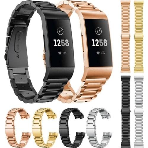 Stainless Steel Watch band Strap For Fitbit Charge 3 Smart Watch bracelet Replacement Watchband For Fitbit Charge 3 Luxury Band