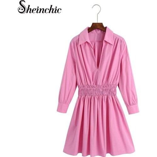 Модные платья-рубашки Sheinchic China At AliExpress