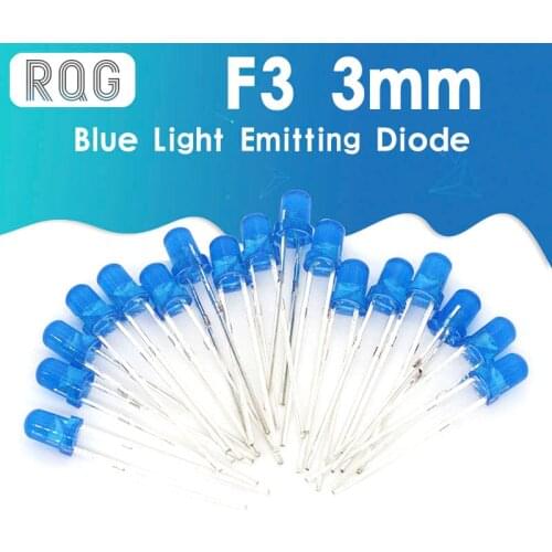 Blue F3 3mm LED Blue light emitting diode light-emitting Blue turn Blue 1000PCS