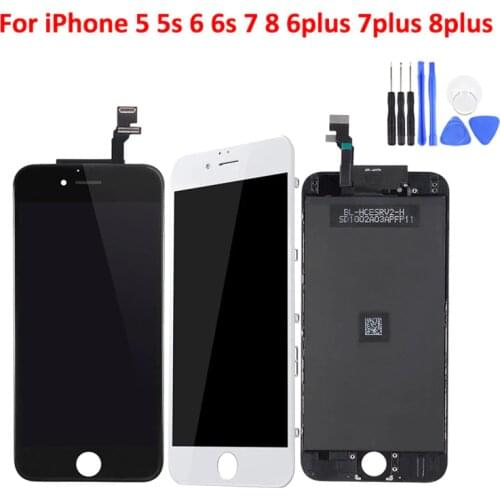 For iPhone 6 6S 7 8 7Plus LCD Touch Screen Digitizer Assembly For iPhone 5 5S Display No Dead Pixel + Screen Replacement Tools