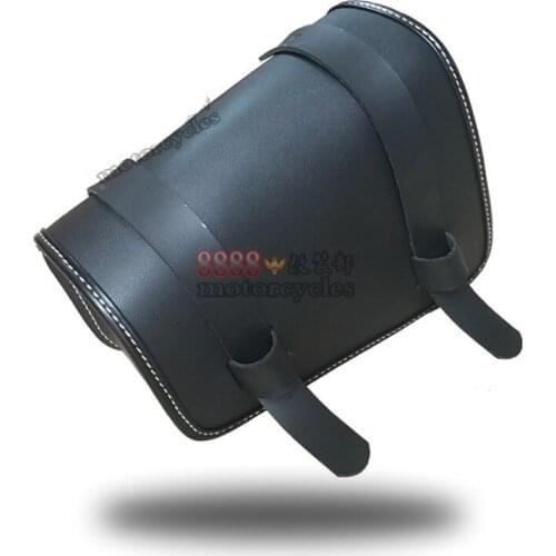 Universal parts PU leather motorbike saddle bag black motorcycle saddlebag for vespa harley sportster backpack moto luggage