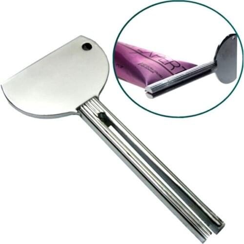 Stainless Steel Metal Tube Toothpaste Squeezer Tube Bathroom Hair Color Dye Cosmetic Paint Squeezer Dispenser For Washroom