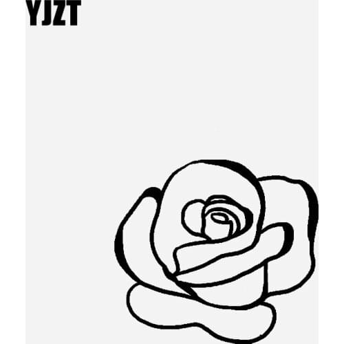 YJZT 14.6CM*13.2CM Car Sticker Vinyl Decal Rose Decoration Design Black/Silver C23-0893