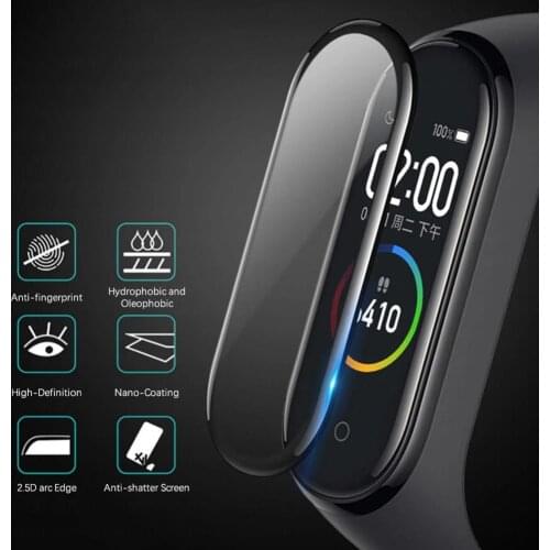 2Pcs Screen Protector High Screen Sensitivity Soft Transparent Full Cover Watch Protective Film for Xiaomi Mi Band 4/5/6