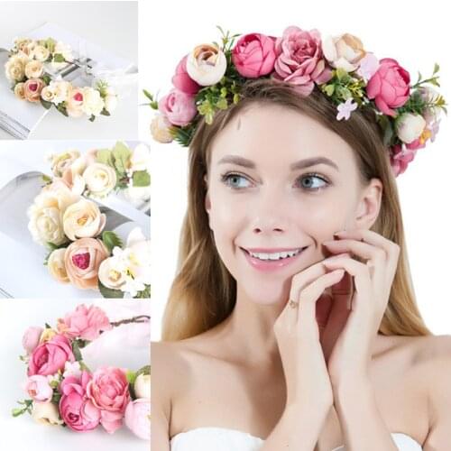 Women Hair Flower Headbands Wedding Hair Accessories Flower Crown Headpieces Bridal Flower Girls