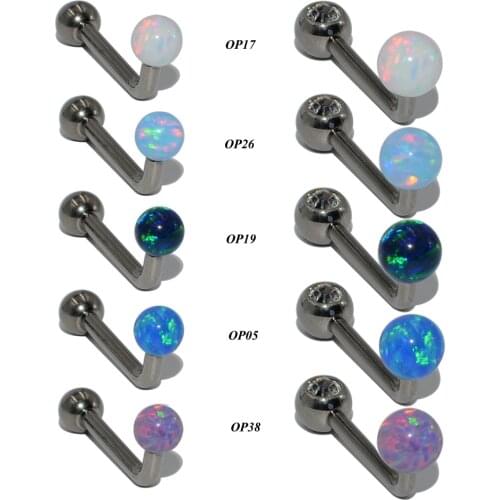 1 PC G23 Titanium Opal Bead Ball Christina Vertical Hood Piercings Clitoris Ring Sexy Vagina Genital VCH Body Piercing Jewelry