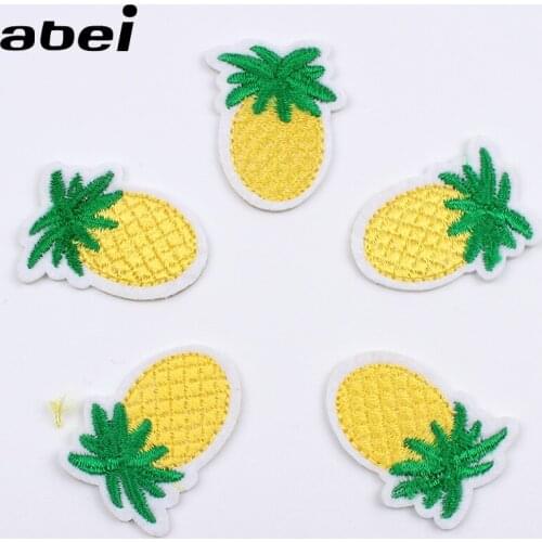 10pcs/lot Cartoon Fruits Patches Iron On Pineapple Stickers Embroidered Sew On Patch Garments Accessories Jeans Bag Shoes Badge