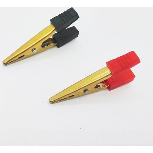 10pcs 53mm Copper Alligator Clips Metal Power Wiring Clip Crocodiles For Wires Battery Clip Medium Crocodiles Clips Test Clip