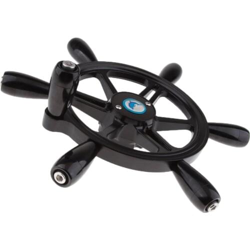 15" Dia Vintage Ship Boat Ship Black Steering Wheel 3/4" Taper Mount