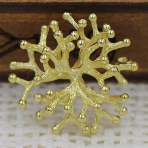20pcs Brass Casted Metal Coral Pendant Charms High Quality Gold Silver Color DIY Women Hanging on Earrings Jewelry Accessories