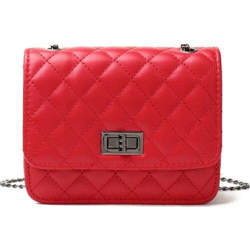 2021 Women Fashion Causal Versatile Designer New Rhombus Chain Bag Wild Lock One Shoulder Messenger Crossbody Bag Lady Handbag