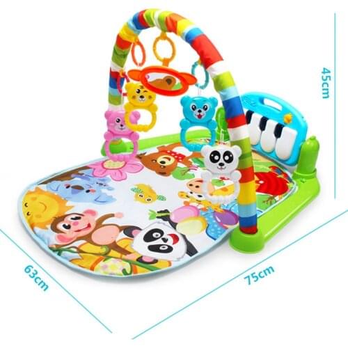 3 in 1 Baby Play Mat Rug Toys Kid Crawling Music Play Game Developing Mat with Piano Keyboard Infant Carpet Education Rack Toy