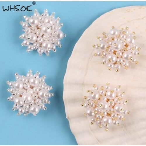 WHSOK 30Pcs 26*26MM DIY Making/Hand Made/Jewelry Accessories/Earrings Connectors/Imitation Pearl/Earring Findings & Components