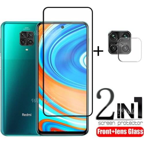 2-in-1 Full Cover Glass For Xiaomi Redmi Note 9 Pro Glass For Redmi Note 9 Pro Screen Protector For Redmi Note 9 Pro Lens Glass