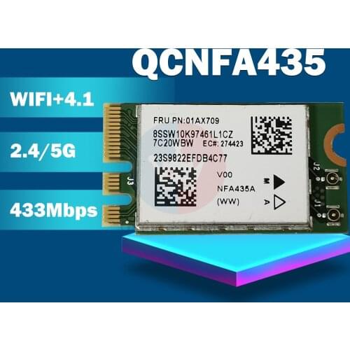 For Lenovo IdeaPad 510-15IKB E31 E470 FRU 01AX709 Atheros QCNFA435 AC 2.4G&5G NGFF 802.11ac WIFI+ Bluetooth 4.1