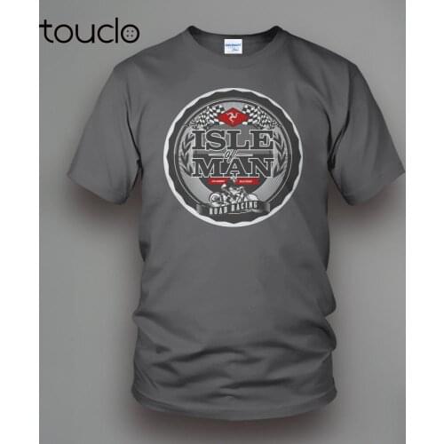 Summer T Shirt Classical Solid Color Short Sleeve Hot Sale 100% cotton Isle Of Man TT Charcoal Motorcycle Route Tee Shirt