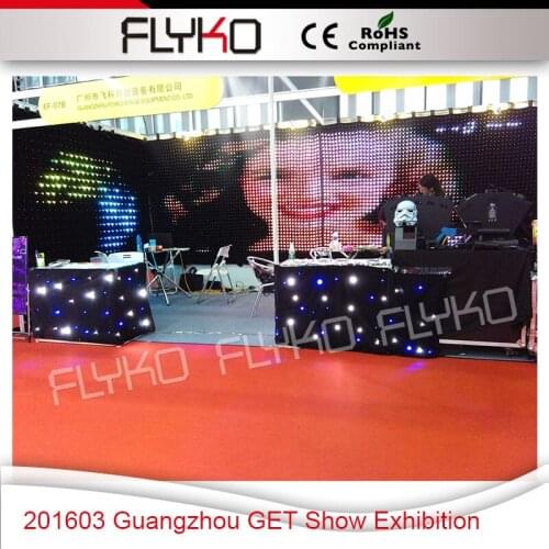 High brightness P5 2x3m led flexible video curtain wall Guangzhou Exhibition Hall with flight case