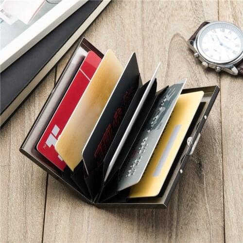 Wallet Card Case Credit Card Holder Business Bank Blocking Protection Id Rfid Mens Metal Pickup Purse Wallet for Women Bycobecy