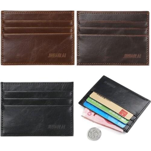 Fashion Business Men Slim Wallet Retro Leather Clutch Card Holder Male Billfold Credit Id Card Slim Purse Wallet Money Bag#p3