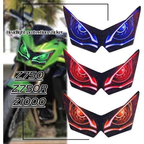 Motorcycle 3D Front Fairing Headlight Stickers Guard Head light protection Sticker For Z750 Z750R Z1000 Z 750 Z 1000