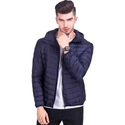 Mens Fashion Winter Jackets Ultra Light Windproof 90% White Duck Down Coats Casual Autumn Portable Puffer Jackets Warm Parkas