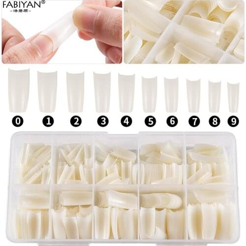 Fake Nail Art False Half Cover Finger 100/500pcs Natural French Tips Acrylic Gel UV Manicure Salon DIY Tools Design