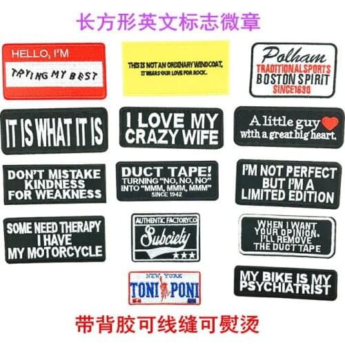 20pcs/lot Embroidery Patches Fun Letters Motto Love Stranger Things Biker Clothes Hat Decorals Accessories Clothing Accessories