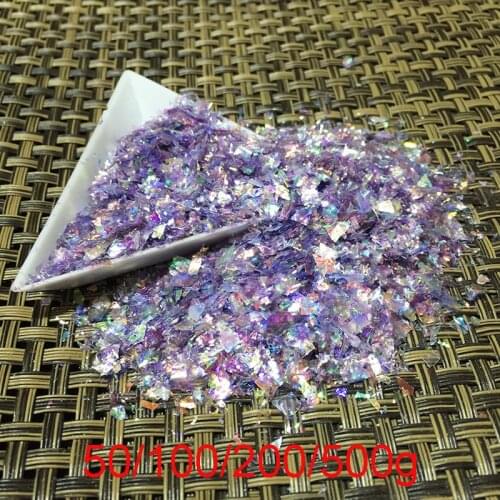 Irregular Manicure Purple Shell Nail Glitter Powder Cameo Crushed Sea Shinny Mixture Ice Mylar Shell Paper Glitter Podwer