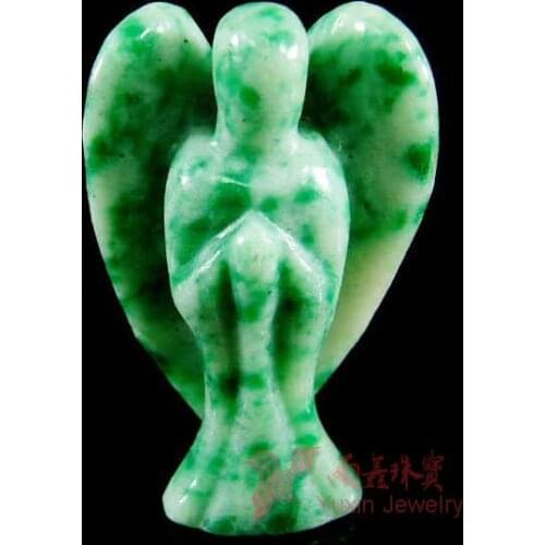 New Arrival Fashion Natural Chinese jades bead Angel Charms Statue Carved Angel Figurine Beads With Wing Pendants Jewelry