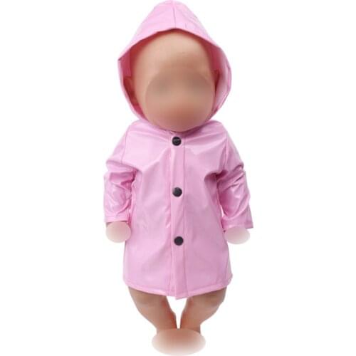 Doll clothes Simple pink raincoat suit fit 43 cm baby dolls and 18 inch Girl doll clothing accessories f643