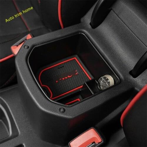 Lapetus Accessories Armrest Storage Box Container Multifunction Phone Holder Pallet Tray For Volkswagen T-Roc TRoc 2018 - 2021