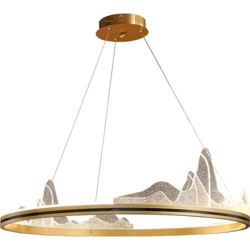 Post Modern LED Pendant Lamp Round Living Room Bedroom Restaurant Iron Painted Suspension Lights Home Decor Lighting Fixture