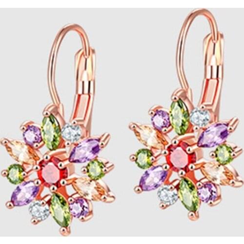 Selling boutique earrings, colorful flowers, Rhinestone Earrings and earrings wholesale