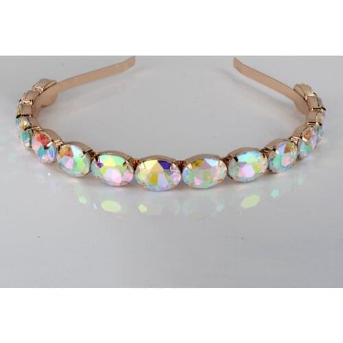 Luxury Black Crown Tiara Head Piece Wedding Colorful Big Crystal Bridal Hair Accessories for Girls Gold Headband Za Head Jewelry