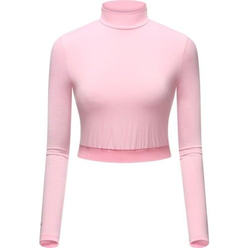 Golf Training Shirts Women Long Sleeve Anti-Uv Breathable Elastic Bottoms Women Quick Dry Soft Short T-Shirt Crop Tops D0680