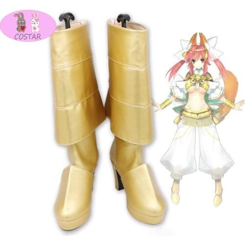 COSTAR Fate Extra CCC Caster Tamamo no Mae Goddess Cosplay Boots