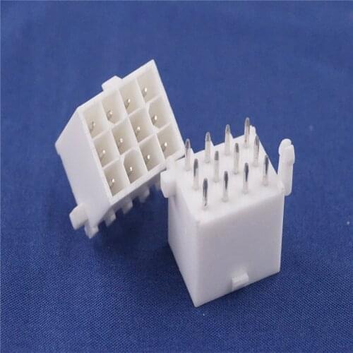 5pcs 3x4 Wafer 4.14 mm Male Header 12 position 0.163" Straight Through Hole Cross Mini Universal Mate-N-Lok 770186-1 Shrouded