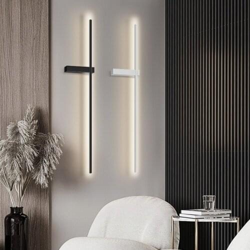 Modern Minimalist Wall Lamp Bedroom Bedside Light Nordic Luxury Creative Background Long Wall Sconce Living Room Aisle Fixtures