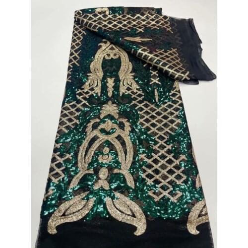 Sequin fabrics african lace fabric tissu dentelle glitter wedding lace fabric nigerian lace materials high quality 5yard