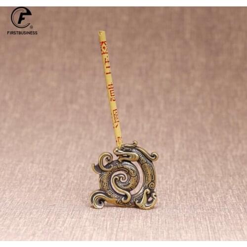 Solid Copper Incense Stick Holder Disc Dragon Small Ornaments Creative Vintage Brass Censer Home Decor Incenses Burner Keychains