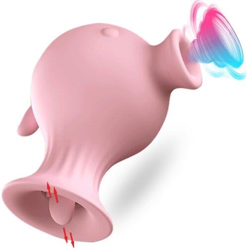 Powerful Clit Sucker Vibrator For Women Nipple Clitoris Stimulator Oral Tongue Licking Blowjob Sex Toys Erotic Goods For Adults
