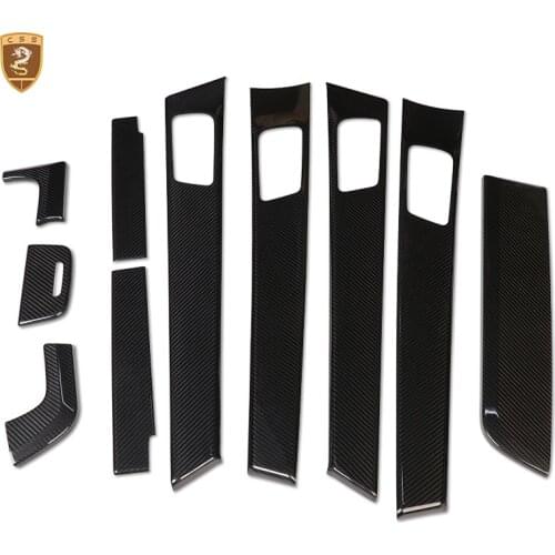 10 pcs/Set Carbon Fiber Interior Trim For Porsche Panamera 2017 2018 Auto Decoration Trim Car Styling Accessories