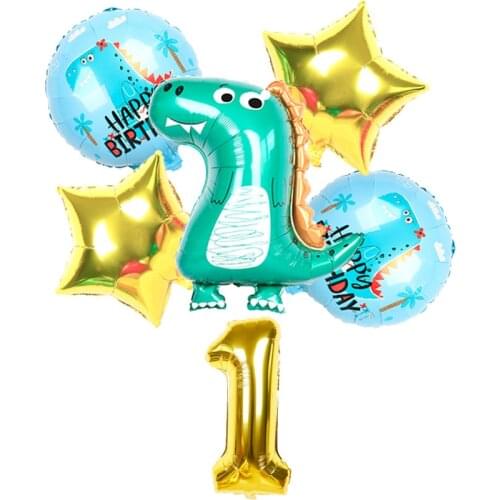 6pcs Big Dinosaur Foil Balloons 32inch Number Balloons Dinosaur Party Dino Theme Birthday Jungle Party Decoration Globos kid toy
