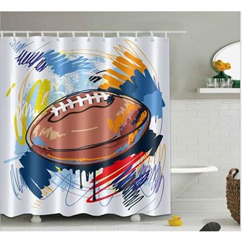 Shower Curtain Waterproof Mould Proof Resistant Washable Bath Curtain Polyester Fabric 3D Shower Curtains For Bathroom