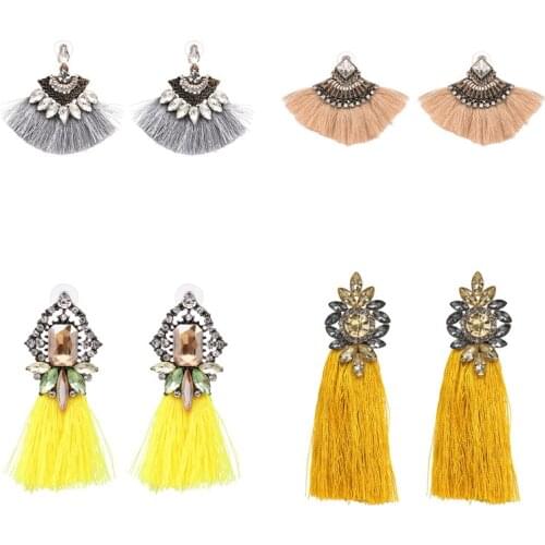 FASHIONSNOOPS Ethnic Bohemia Women Dangle Drop Earrings Handmade Tassel Earrings for Women Fashion Jewelry Pendientes oorbellen