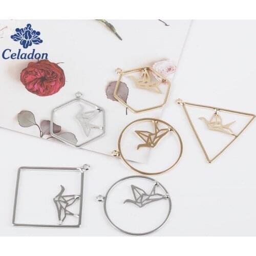 2pcs/lot Zinc Alloy Metal Charm Pendant Geometric Bird Charm For DIY Earring Jewelry Findings Craft Making
