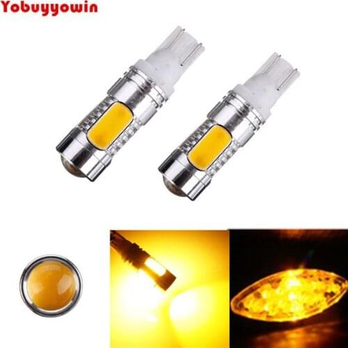 2 x T10 T15 7.5W Lens Cree COB Chips LED Q5 High Power Amber Orange Car Turn Signal Tail