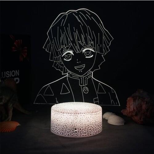 3D LED No Yaiba Manga Demon Slayer Ubuyashiki Kiriya Night Light Desk Table Lamps For Home Decoration Light Gift For Friend