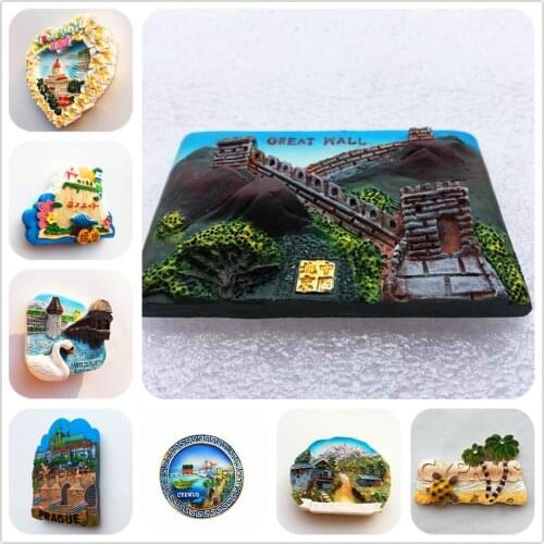 China Czekh Barcelona 3D Fridge Magnets Tourism Souvenir Refrigerator Magnetic Sticker Collection Handicraft Gift